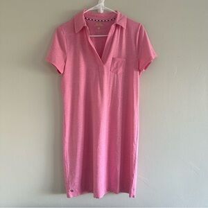 Lilly Pulitzer Dune UPF 50+ Shirtdress Pink Short Sleeve Polo Dress Size Small
